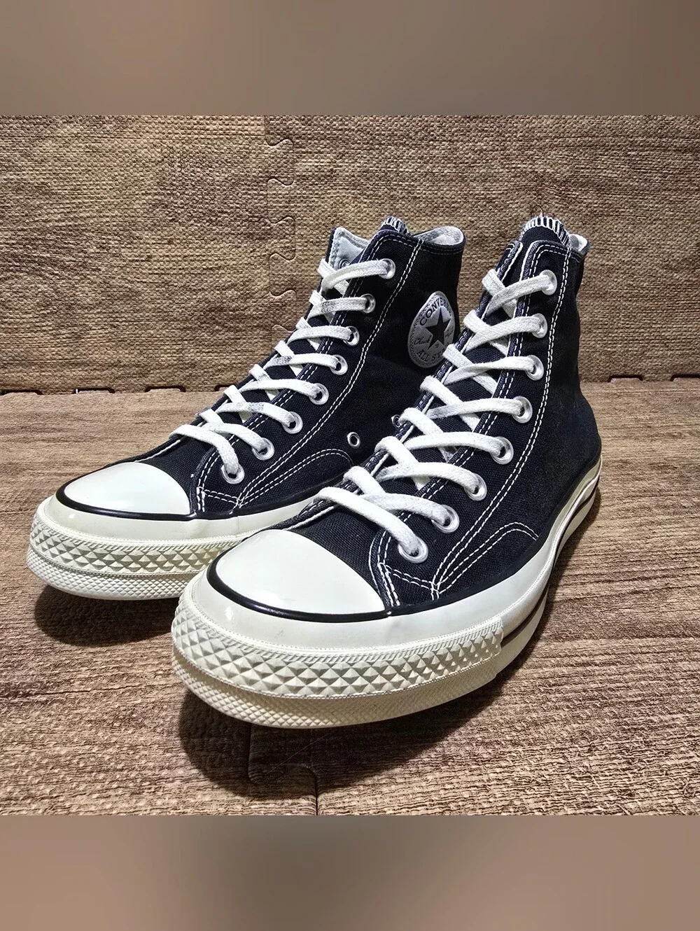 Converse Chuck 70 Hi Black Canvas High Top Sneakers 162050C Men 7.5 Women 9.5